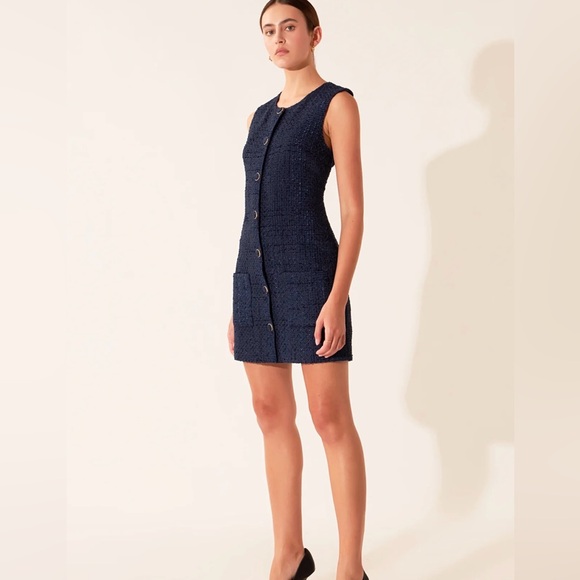 Never worn endless rose SLEEVELESS TWEED MINI DRESS Size Small Black - Picture 3 of 4